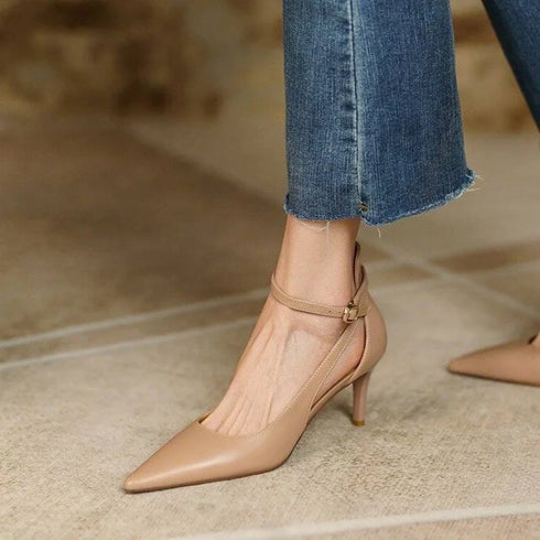 Elegant Pointed Medium Heels for Women - Fashionable Casual Pumps for Parties
